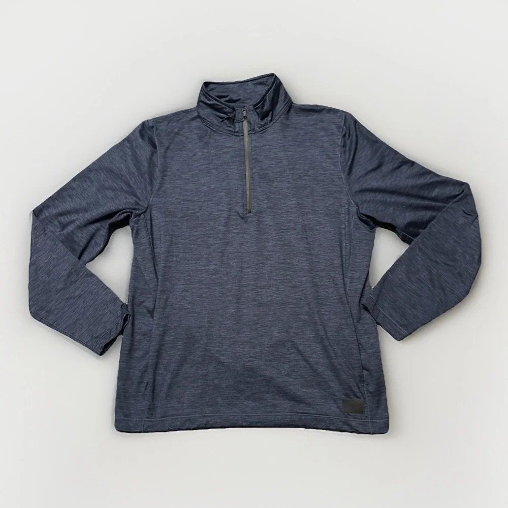Abercrombie & Fitch Air Knit 1/4 Zip Pullover‎ Shirt Mens Large Blue Athletic